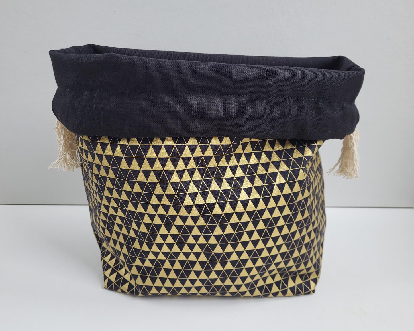 Black & Gold Triangle Project Bag