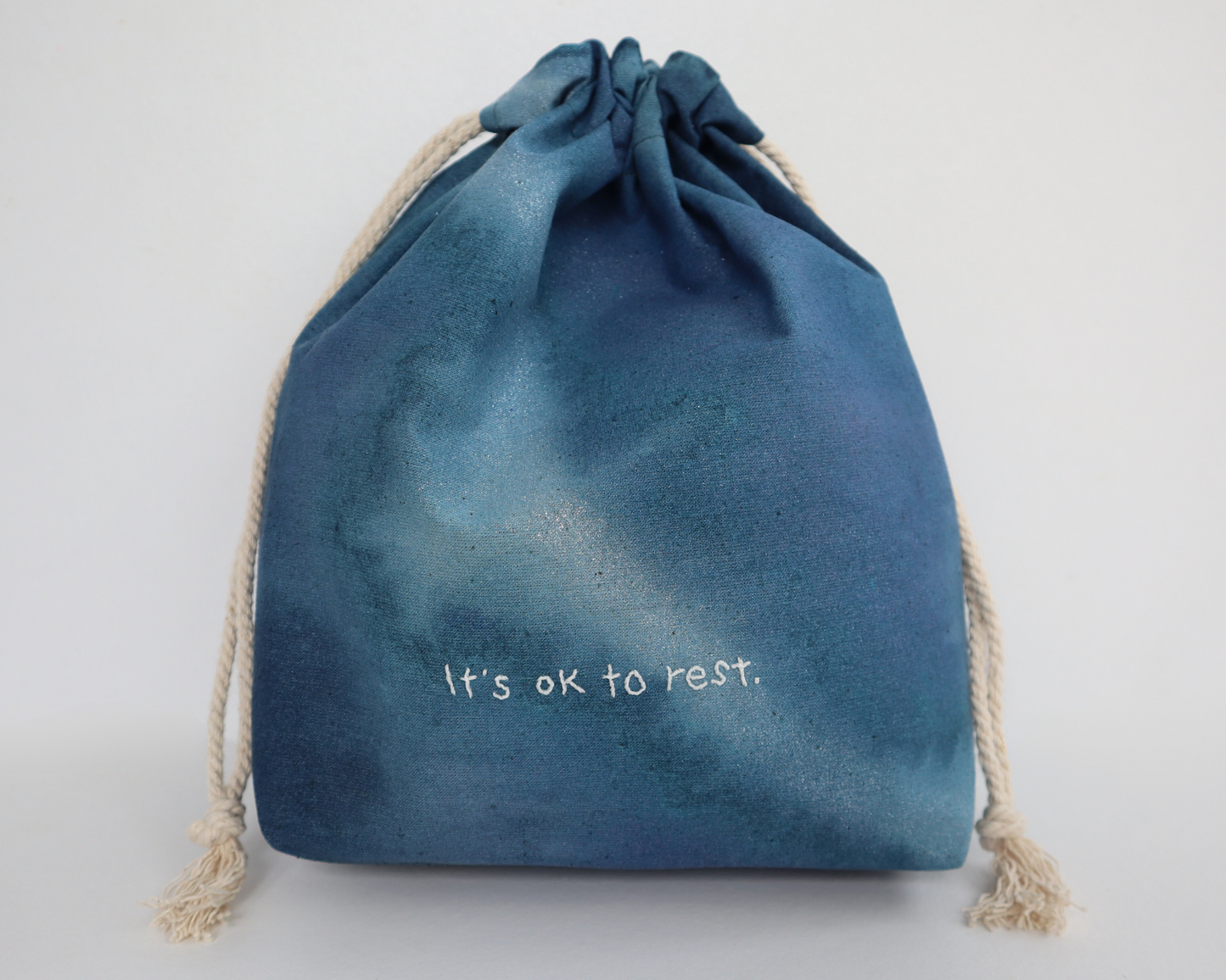 Galaxy Project Bag With Glow In The Dark Embroidery - It's OK To Rest