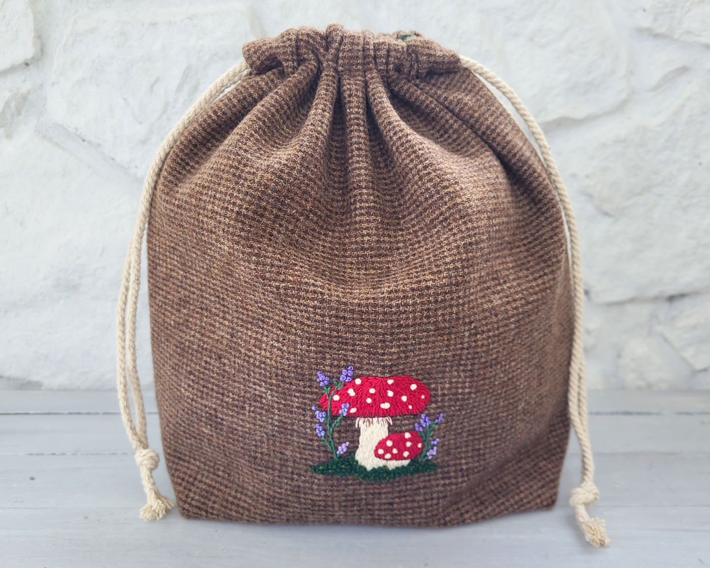 Tweed Mushroom Project Bag