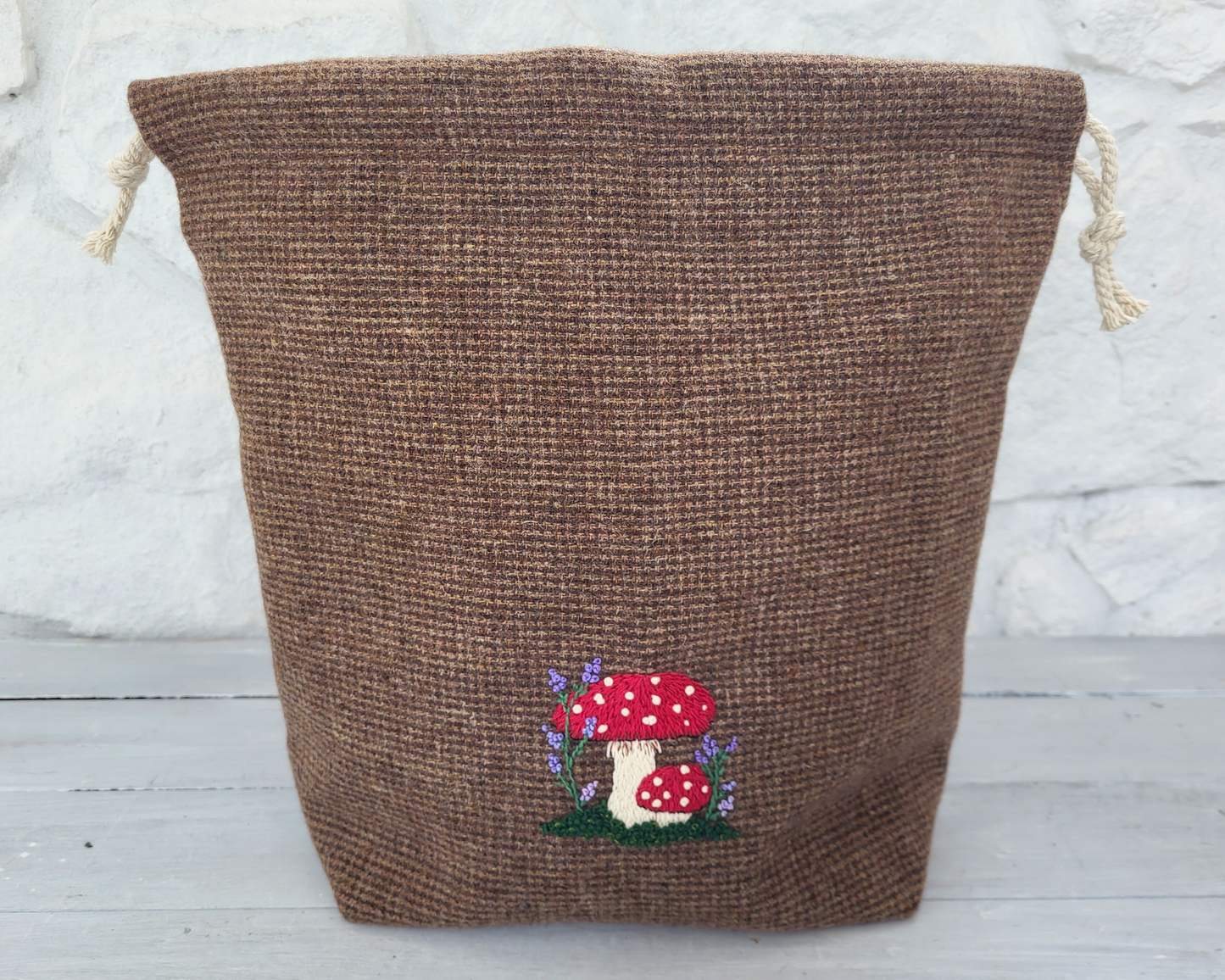 Tweed Mushroom Project Bag