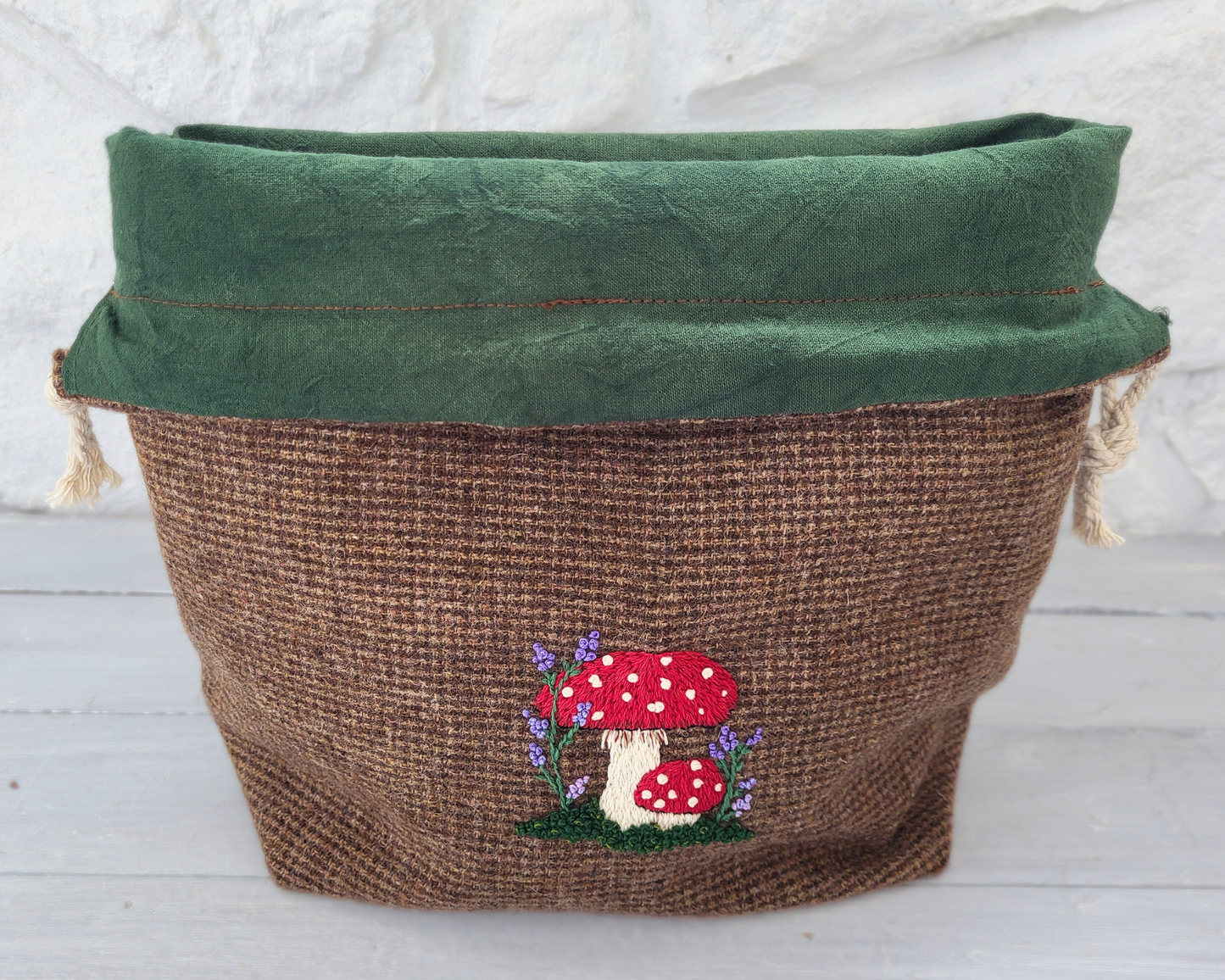 Tweed Mushroom Project Bag