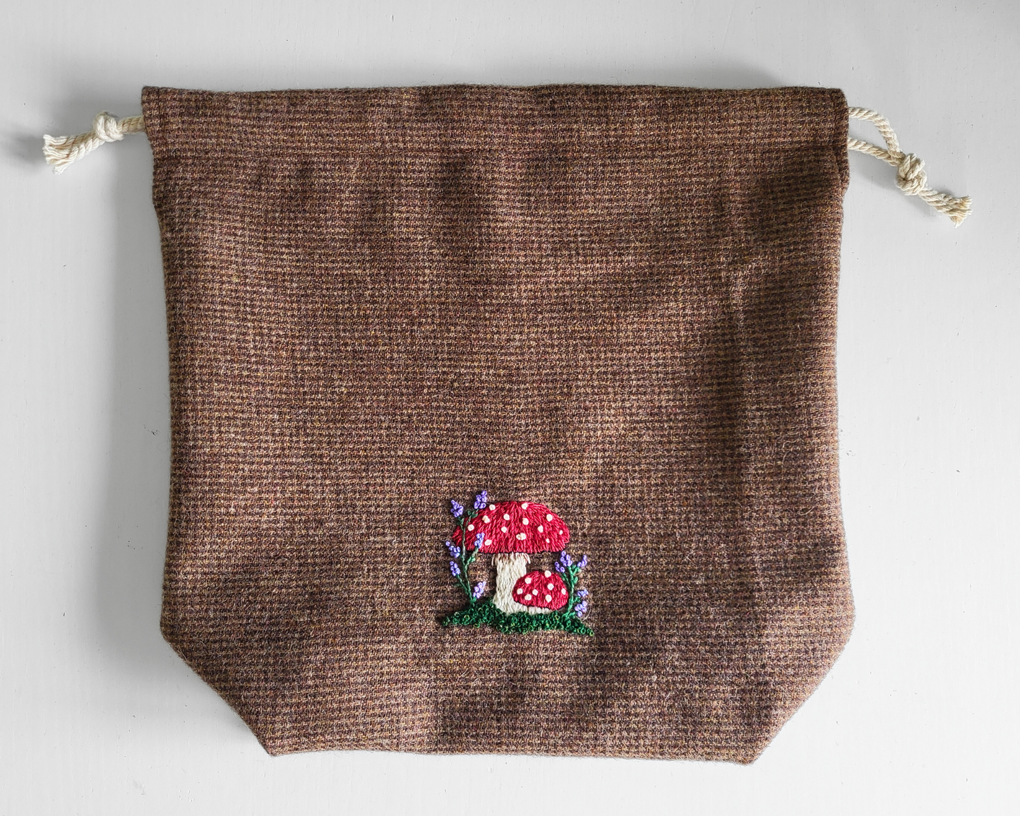 Tweed Mushroom Project Bag