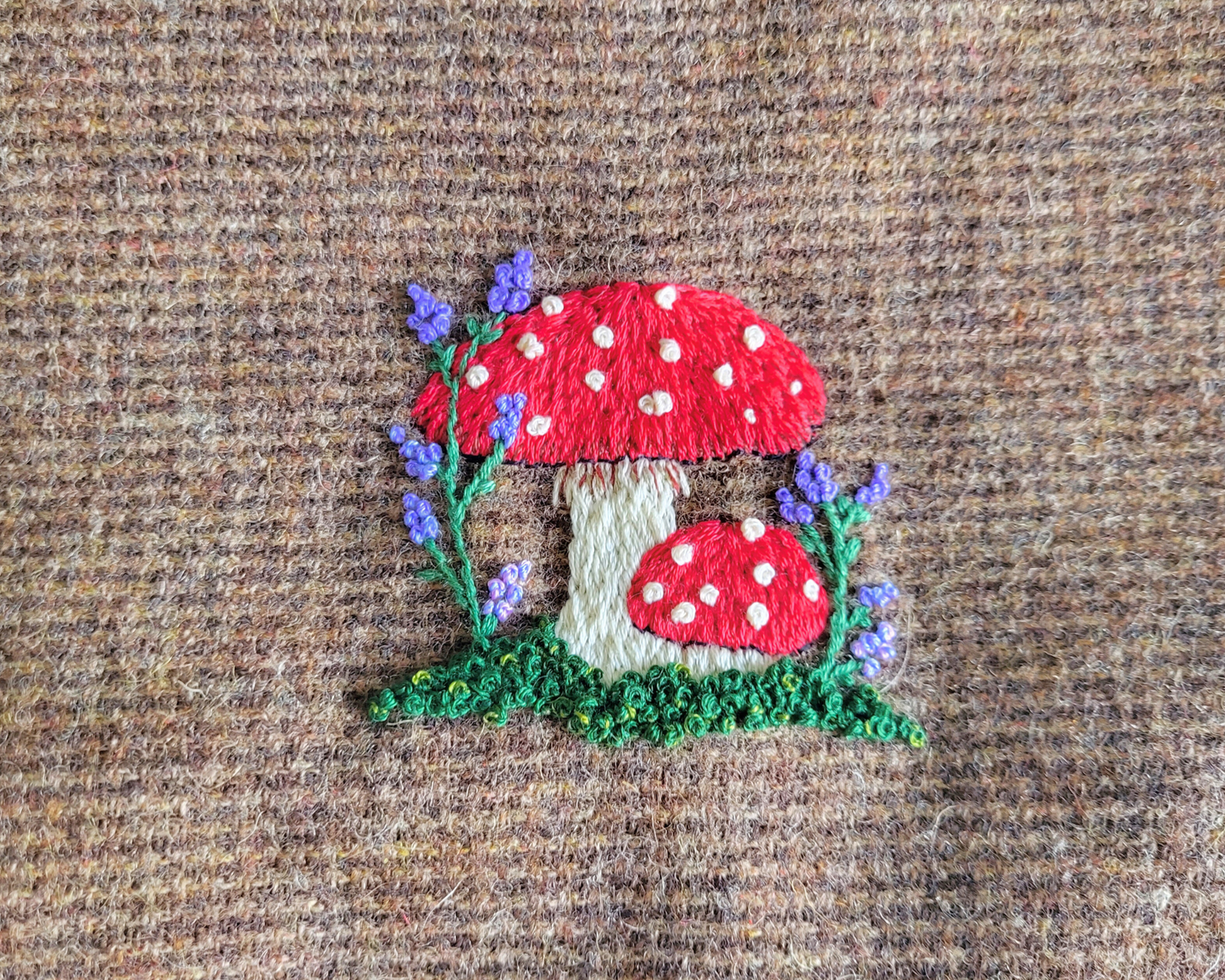 Tweed Mushroom Project Bag