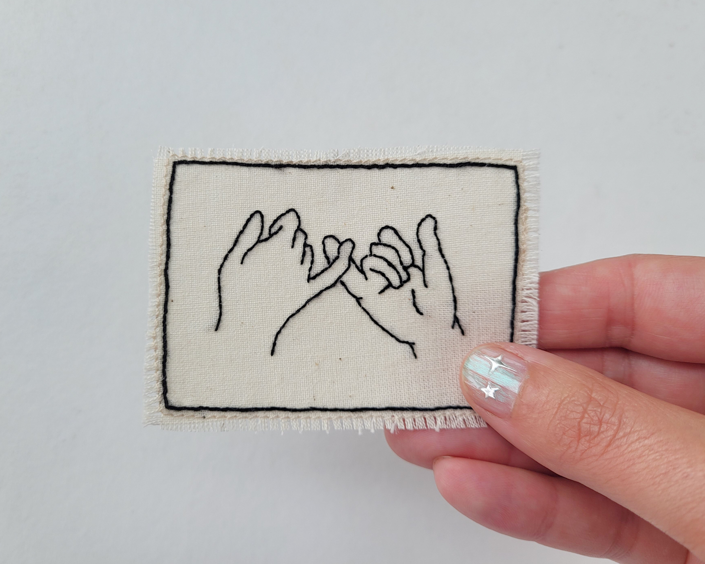 Hand embroidered patch - Pinky Promise (small)