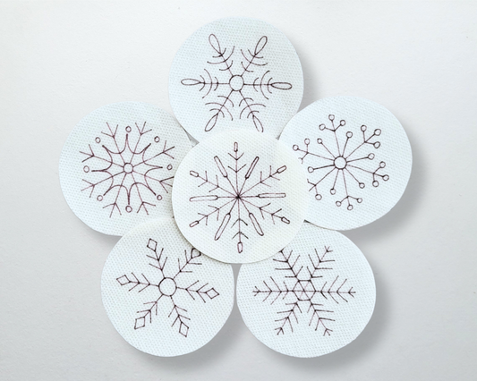 Snowflake Stick and Stitch Patches