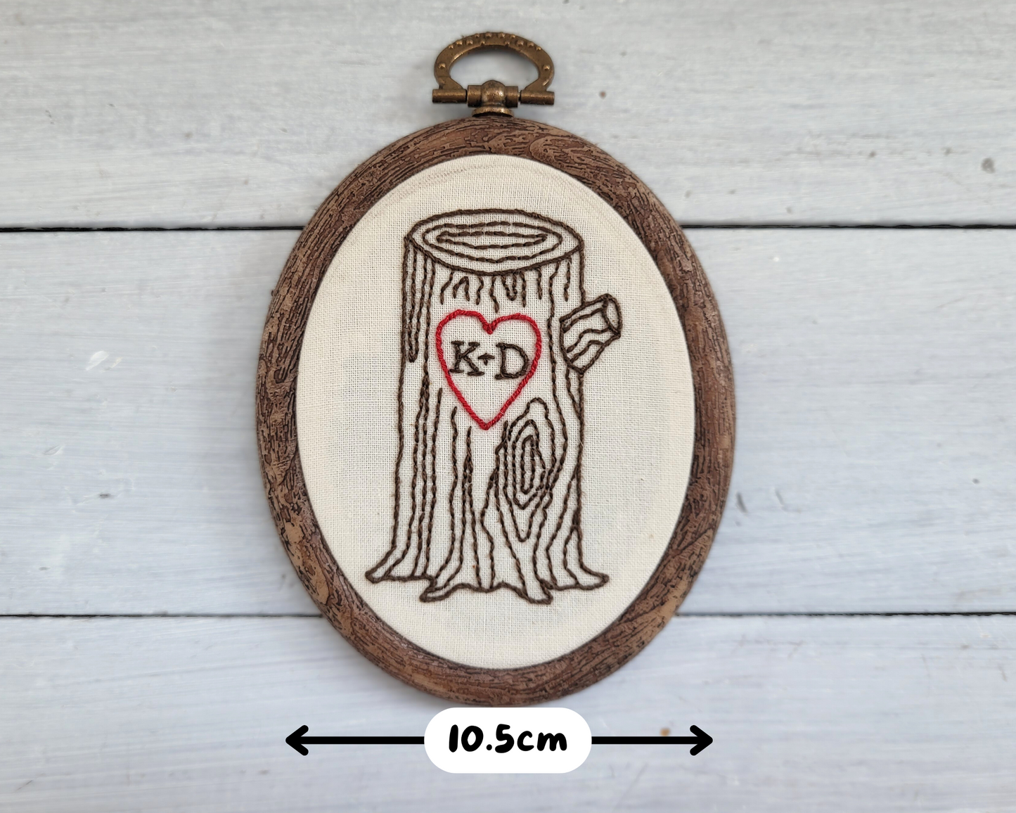 Personalised 'Carved Tree Trunk' Hoop Art