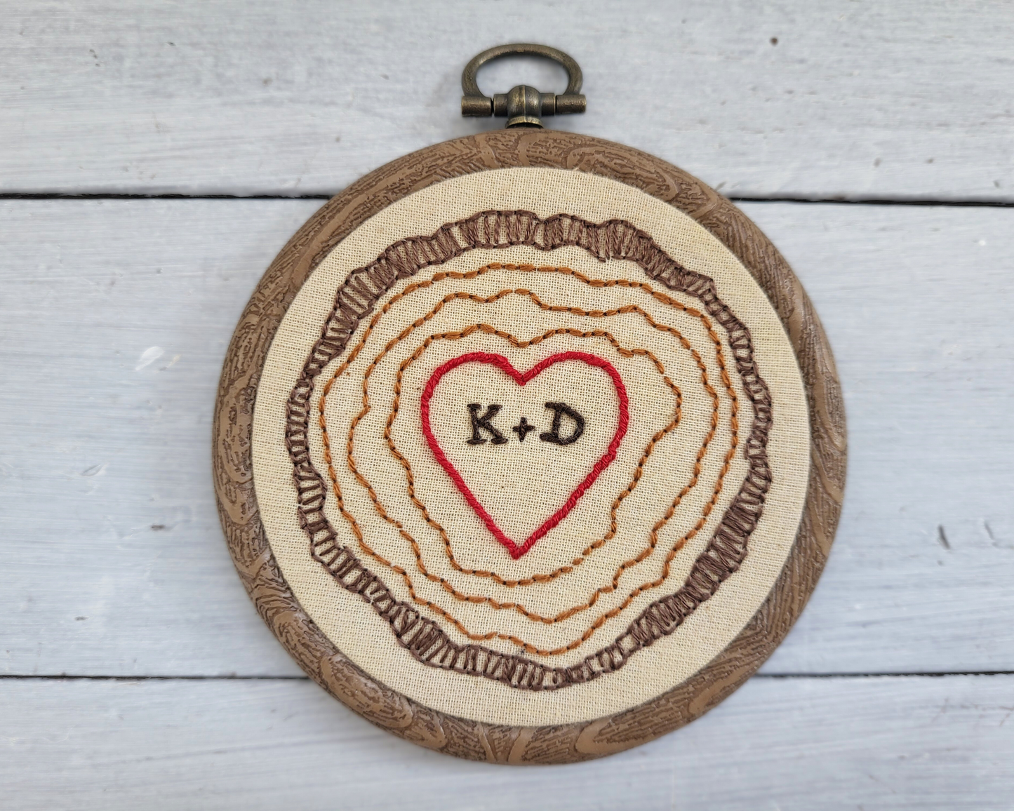 Personalised 'Wood Slice' Hoop Art