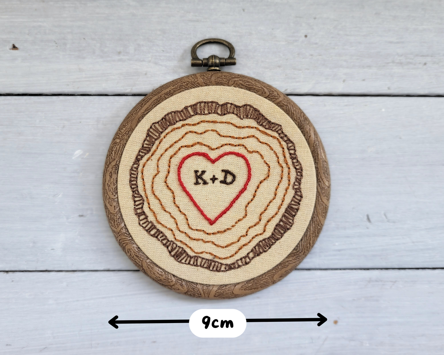 Personalised 'Wood Slice' Hoop Art